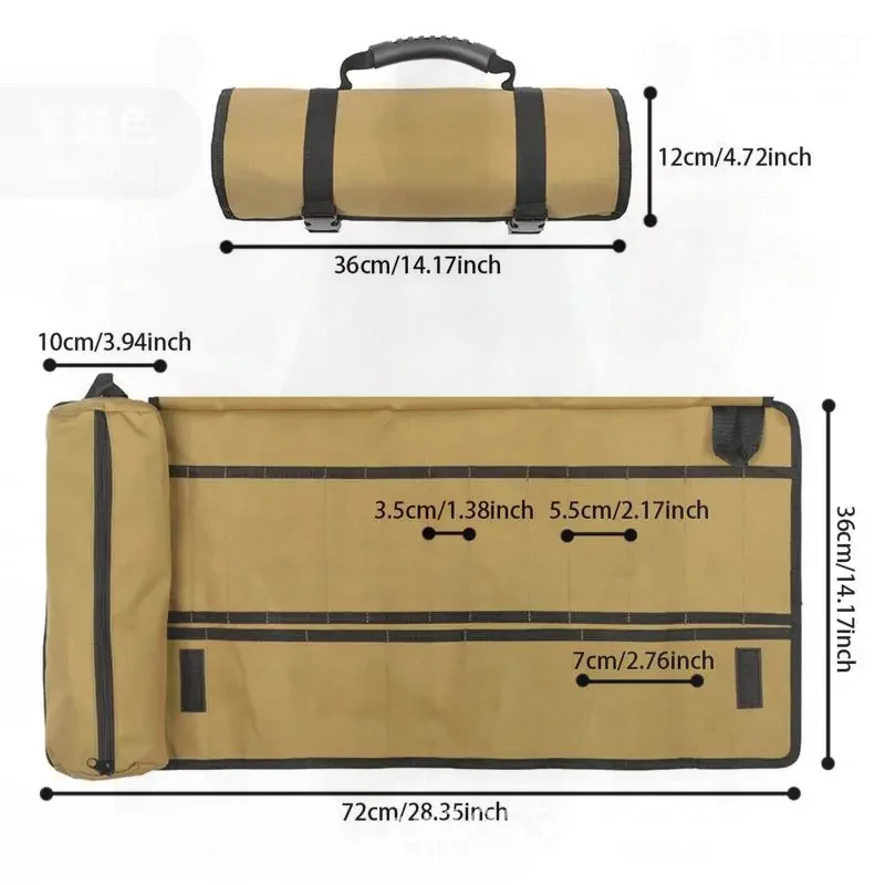 

otorcycle Tool Roll Bag Waterproof Foldable Tool Storage Bag With Handle Thicken Carrying Pack Wear-Resistant For Hardwar