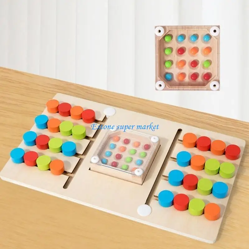 090B Houten gevechtsspel voor kinderen Kleurkoppeling Logisch denken Puzzelspel Feestartikelen