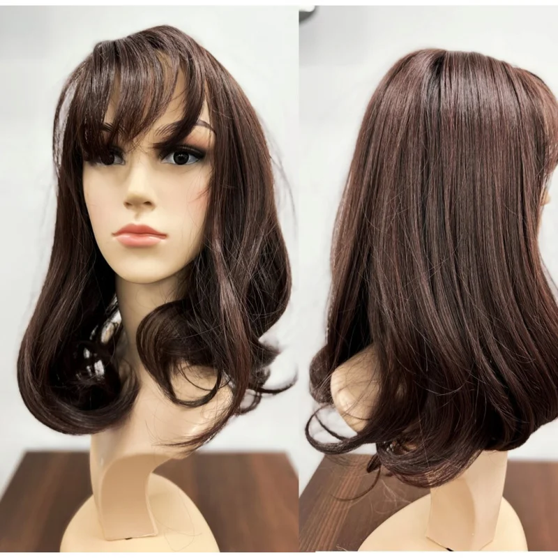 

Brown Short Full Wig Ladies Fringe Fancy Dress Bouncy Cosplay Party Cute