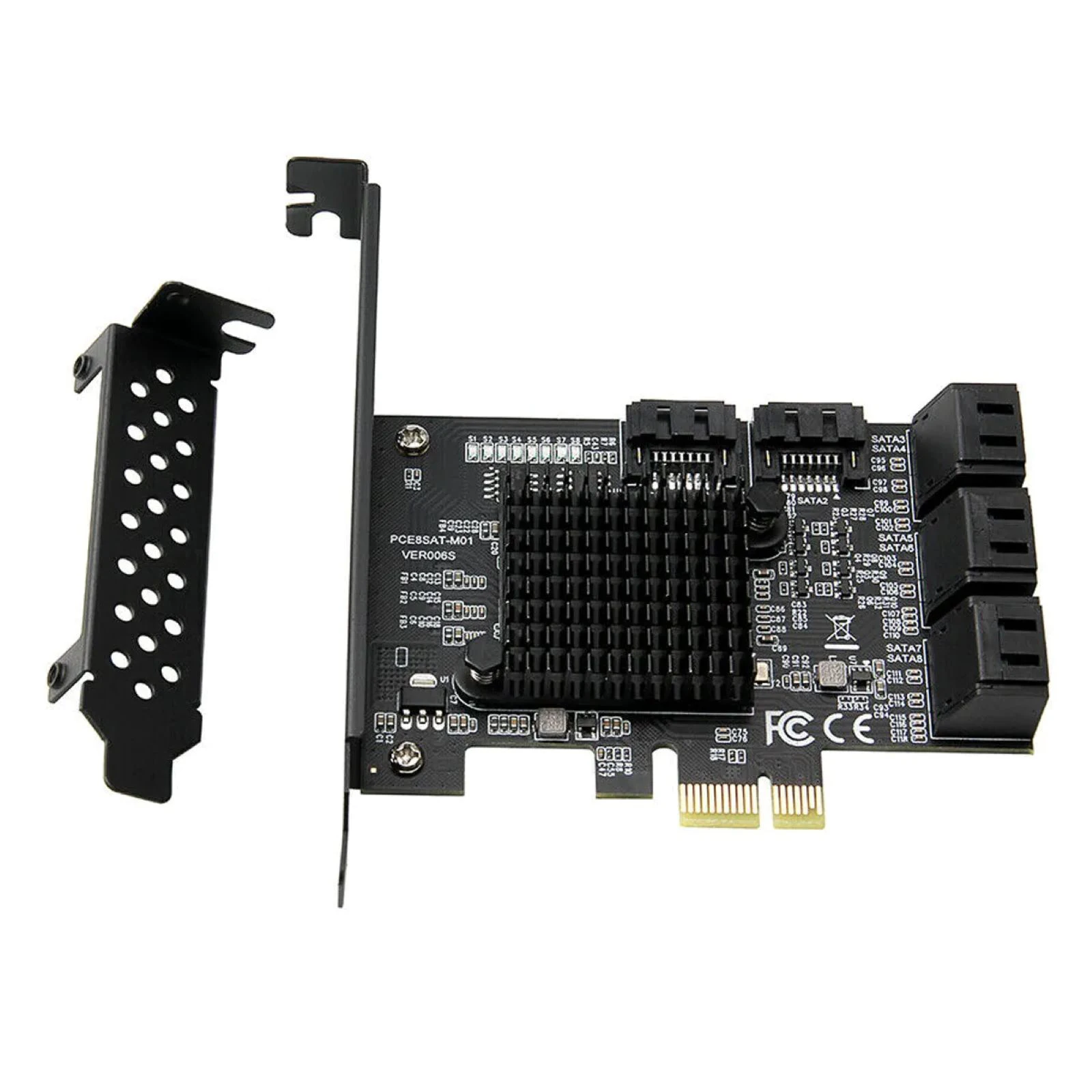 PCIE SATA 1X to 8 Ports SATA 3.0 PCI E Controller pci Express Multiplier Expansion Card 6Gbps Add On Card Riser