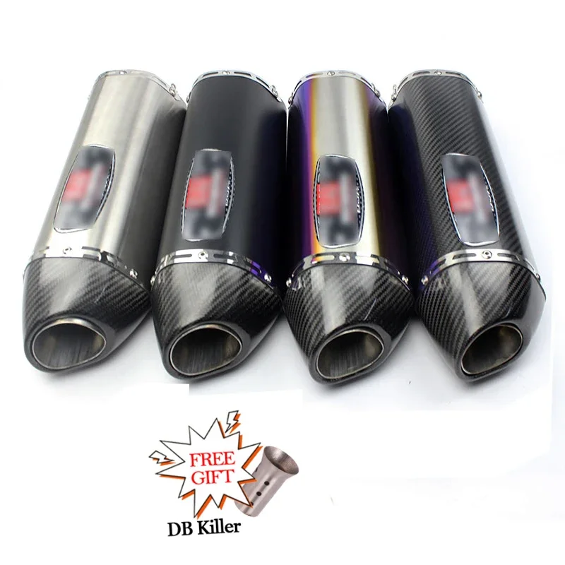 

Carbon Fiber Universal Motorcycle scape Moto Bicycle Muffler Pipe Modified Motorcross For Honda PCX 125 CBR500 GSXR125 R3 Z900