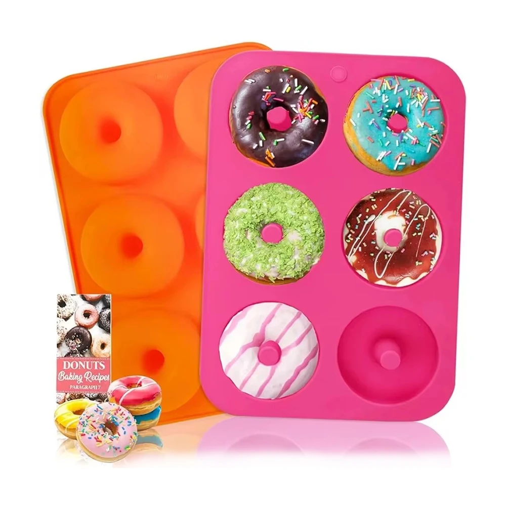6-Loch-Silikon-Donut-Form, Bagel-Pfanne, antihaftbeschichtet, zum Backen, Hitzebeständigkeit, Mini-Cupcake-Form, Donut-Maker-Pfanne, Backwerkzeug
