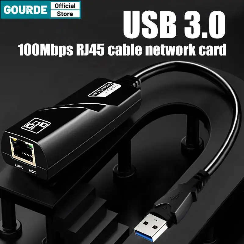 

Gourde 1000Mbps Gigabit network card USB 3.0 Wired Network Card USB Type C to RJ45 LAN Ethernet Adapter for PC Macbook Laptop