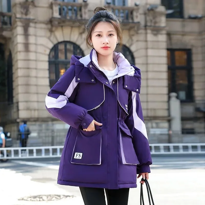 Fashion Pai Overcome Ladies Winter 2025New Cotton-Padded Coat Long Down Jacket Women Parkas Hooded Warm Windbreaker Overwear Top