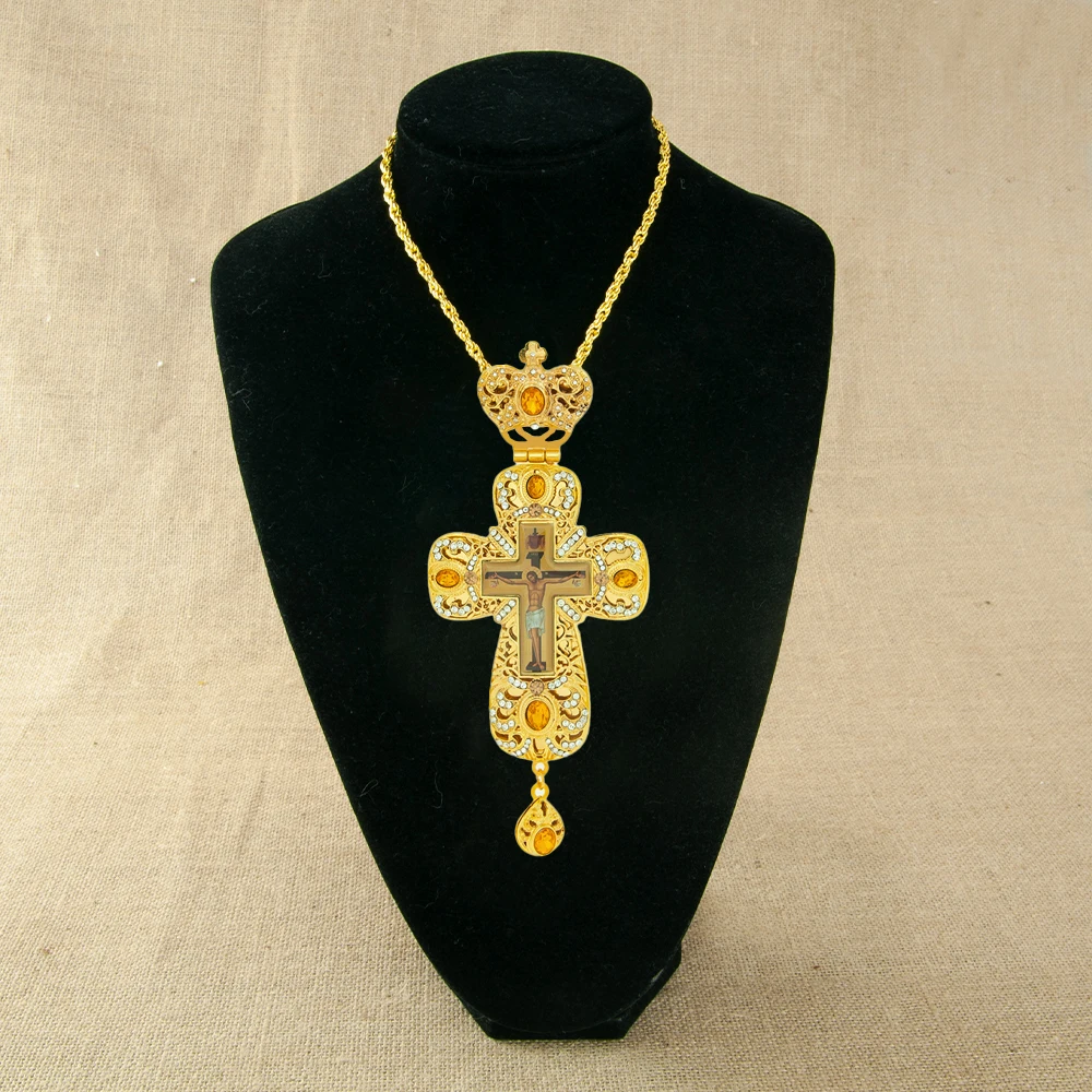 Orthodox Cross Pendant Orthodox Jesus Necklace Crucifix Gift for Priest cruz 십자가 croix chretienne крест священника