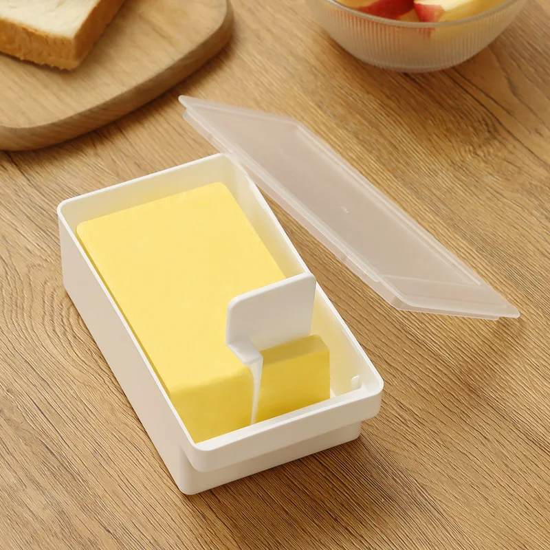 Korean Butter Dish with Cover Butter Fresh-keeping Box with Cutter Slicer Countertop Butter Box for Refrigerator Storage Home