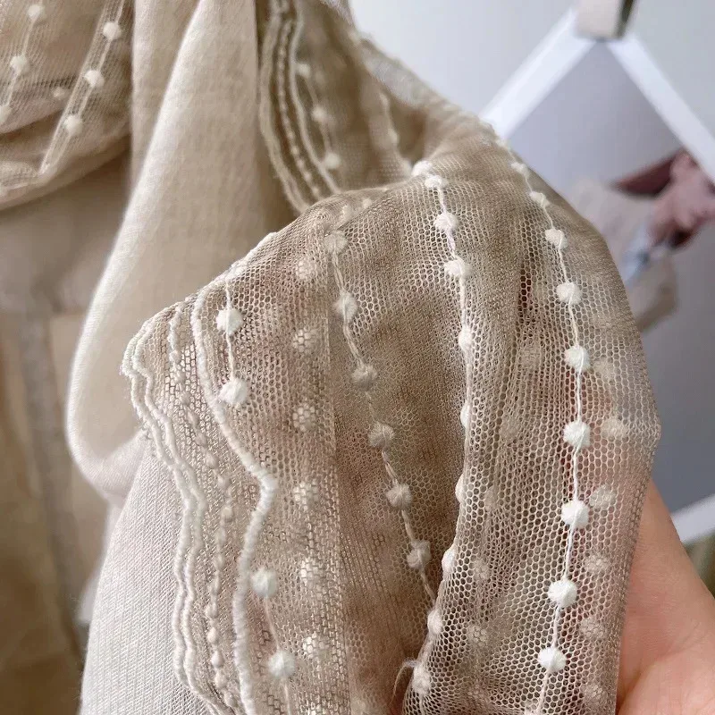 الكتاني الدانتيل القطن والكتان وشاح رقيق المرأة الشتاء شال الربيع والخريف النمط الأجنبي أزياء الحرير بلون #2