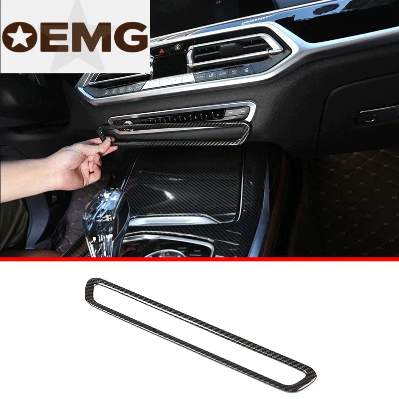 

For BMW X5 G05 X6 G06 X7 G07 2019-2022 ABS Carbon Fiber Style Center Control Volume Adjustment Frame Decorative Stickers