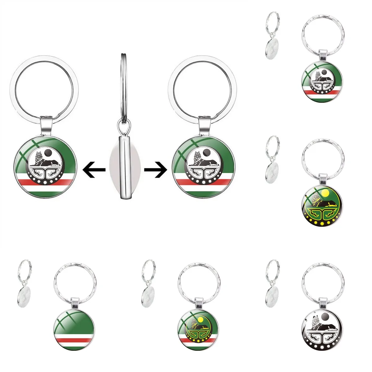 Chechen Republic key chain double-sided glass key chain photo personalized metal key chain customized commemorative gift