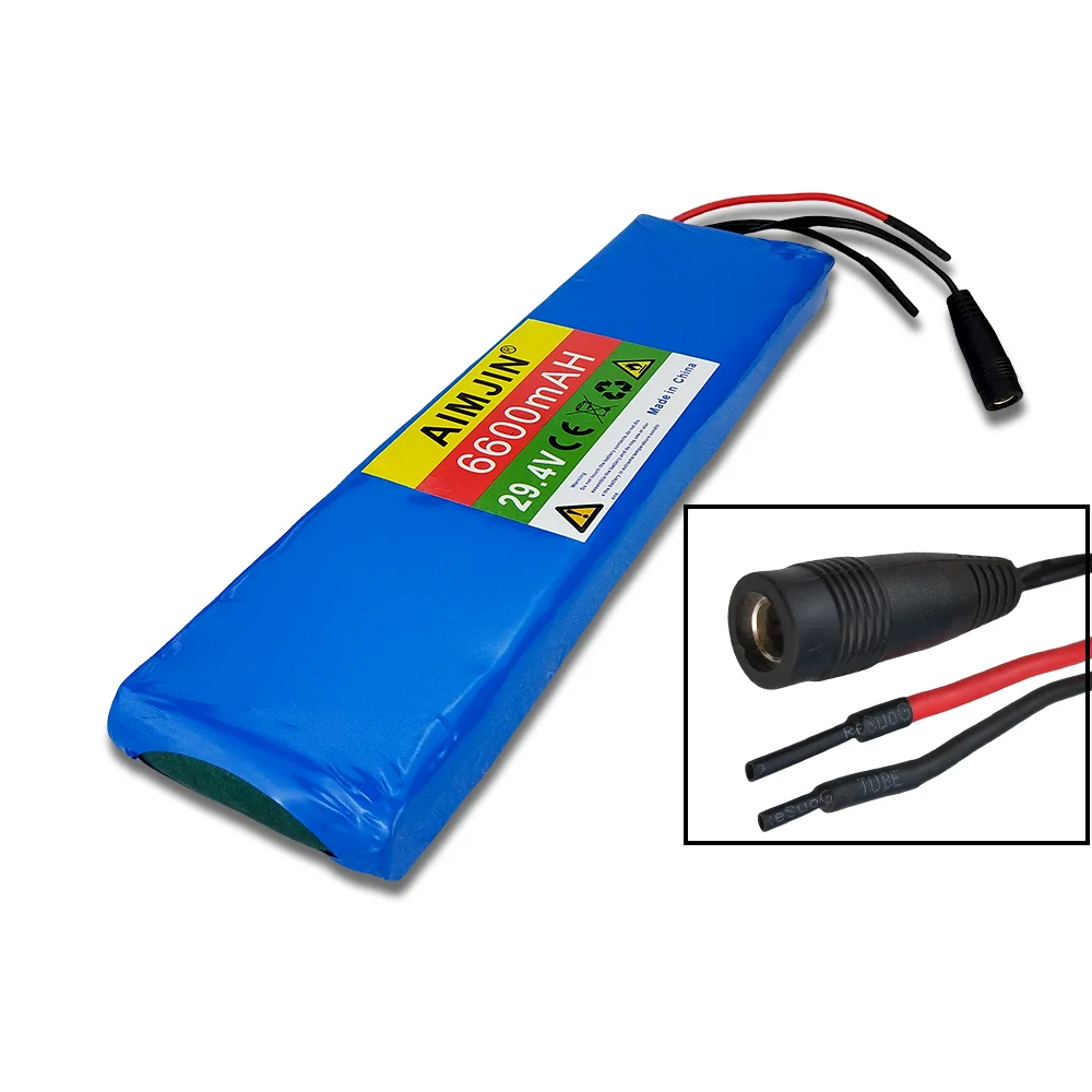 7s2p 29.4V 6600mAh rechargeable battery 18650 lithium-ion battery pack can be used for bicycles, scooters, lithium-ion battery