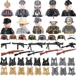 Bloques de construcción militares, figuras de soldados, juguetes, armas, cascos, chalecos, espada, compatibles con equipos del ejército, Mini ladrillos MOC