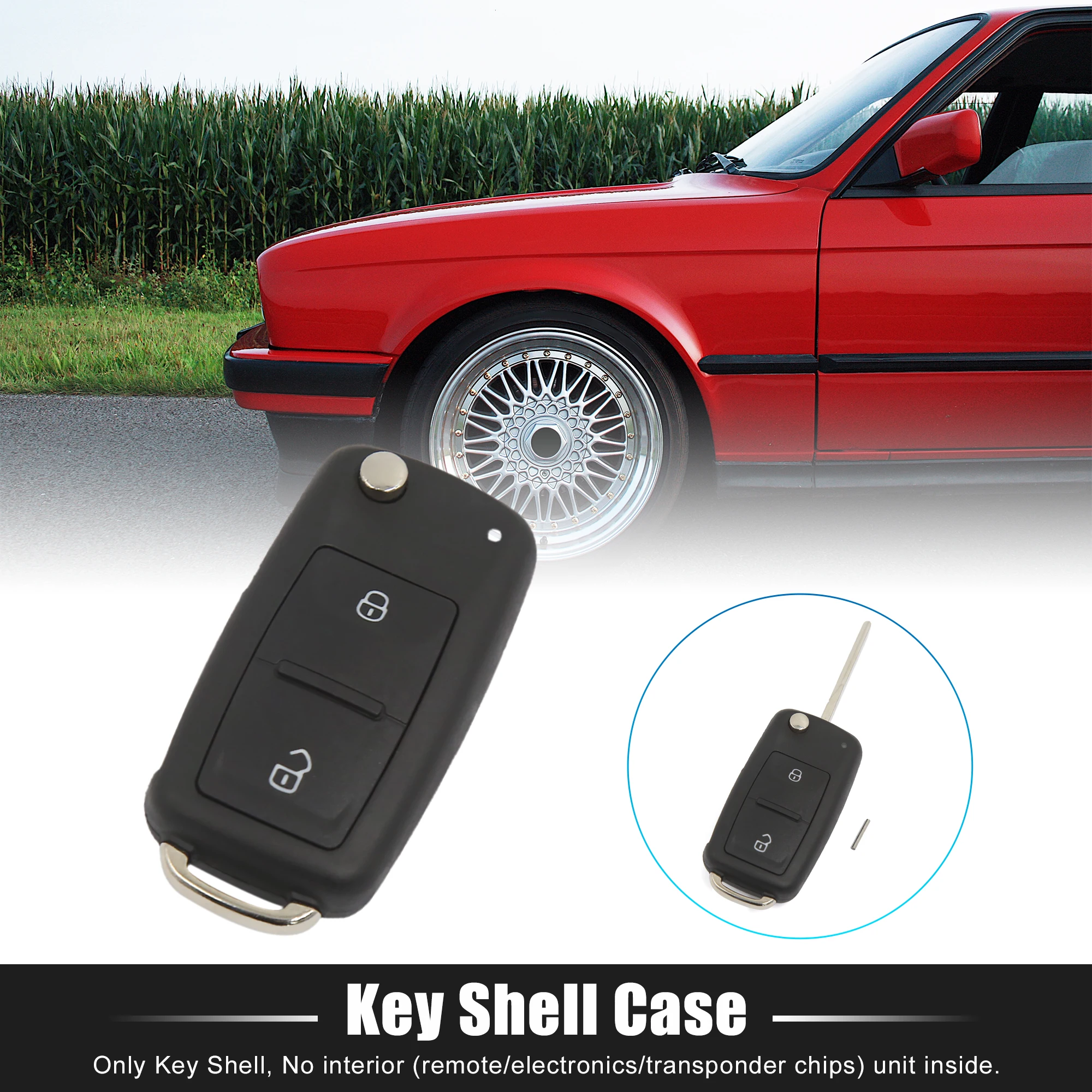 

X Autohaux Car Remote Control Key Shell Uncut Blade Flip Key Case Cover for VW Transporter Polo Golf 2 Button Accessories Tools