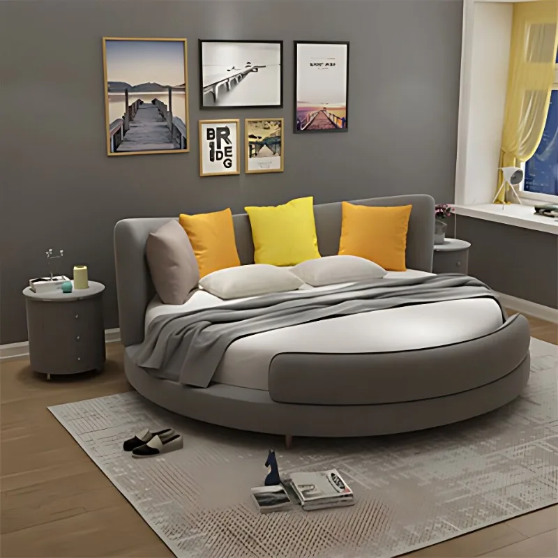 

Round Bedroom Bed Sleeping Princess Design Floor Baby Children Luxury Modern Bed Wooden Letto Matrimoniale Trendy Furniture