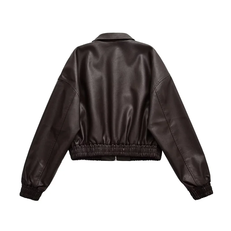 여성용 하이스트리트 캐주얼 PU 가죽 재킷 가을/겨울 신상 패셔너블 스트리트웨어