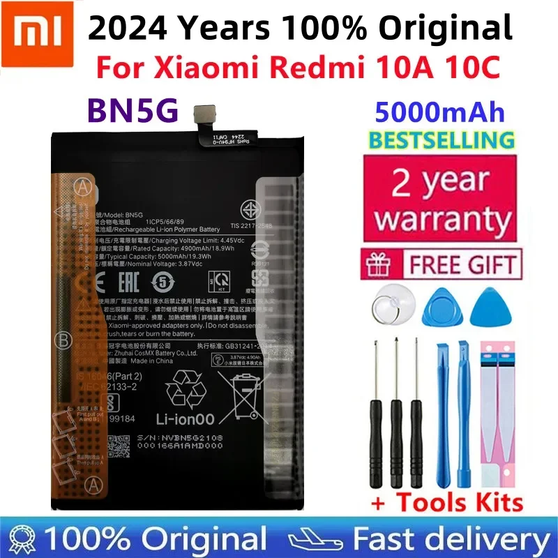 

100% Original New High Quality Xiao Mi BN5G Battery For Xiaomi Redmi 10C Redmi 10A 5000mAh Batteries Bateria