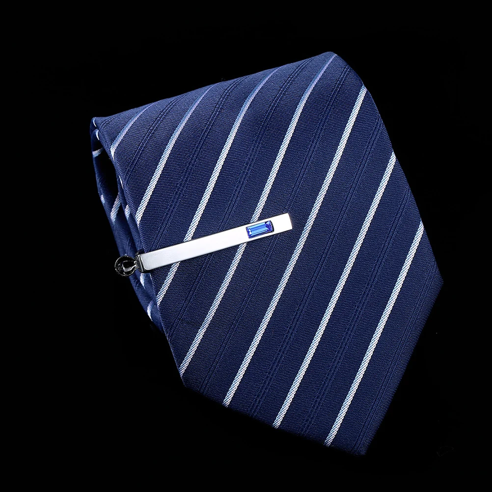 

Elegant Mens Tie Clip Stainless Steel Crystal Durable Lightweight Polished Formal Gentleman Accessories Wedding
