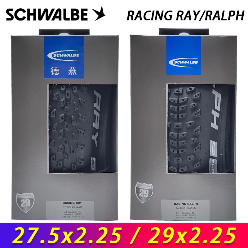 SCHWALBE RACING RAY/RALPH 27.5/29x2.25 Tubeless Folding Tire for MTB Bike XC Road Gravel Downhill Off-Road Bicycle Cycling Parts