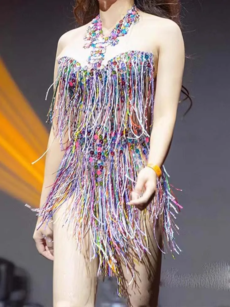 Combinaison élastique à col suspendu et pompon coloré, haute qualité, estampage à chaud, Sexy, nouvelle mode, vêtements personnalisés pour femmes, 2025