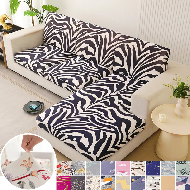 Colorful Floral Sofa Slipcover Stretch Cushion Cover Backrest Protector Washable Anti Slip for Pet Kids Proof Banquet Home Decor