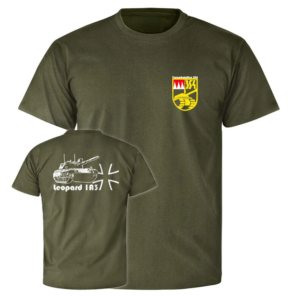 

Panzer Battalion 354 Hammelburg Leo 1 A3 Leopard Tank T-Shirt 100% Cotton O-Neck Short Sleeve Summer Casual Mens T-shirt
