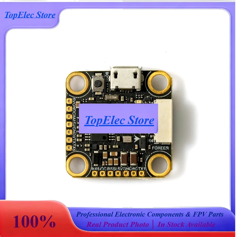 TopESFOXEER F722 V4 Mini FPV Flight Controller,ICM42688 Gyro,2-6S,5V BEC,BF OSD,Smart Audio LED,20x20MM, F4 FC For RC Racing Dro