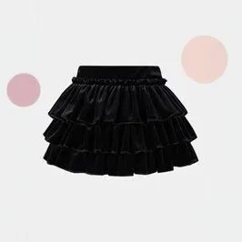 Skirt 2026 Autumn and Winter New Girls Velvet Cake Skirt Stylish Multi Layer Puffy Half Length Fashion and Versatile