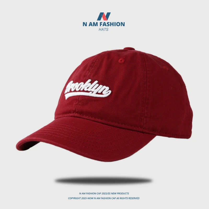 

Peaked Cap Three-Dimensional Embroidered Letter Barrel Face-Looking Small Soft Top Baseball Cap Pure Cotton Hat Men and Women