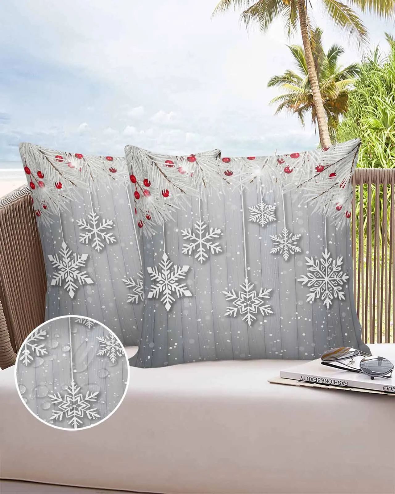 

2/4 шт. водонепроницаемая наволочка, зимняя деревянная ветка сосны, уличная наволочка, чехлы для садовой патио, домашний декор