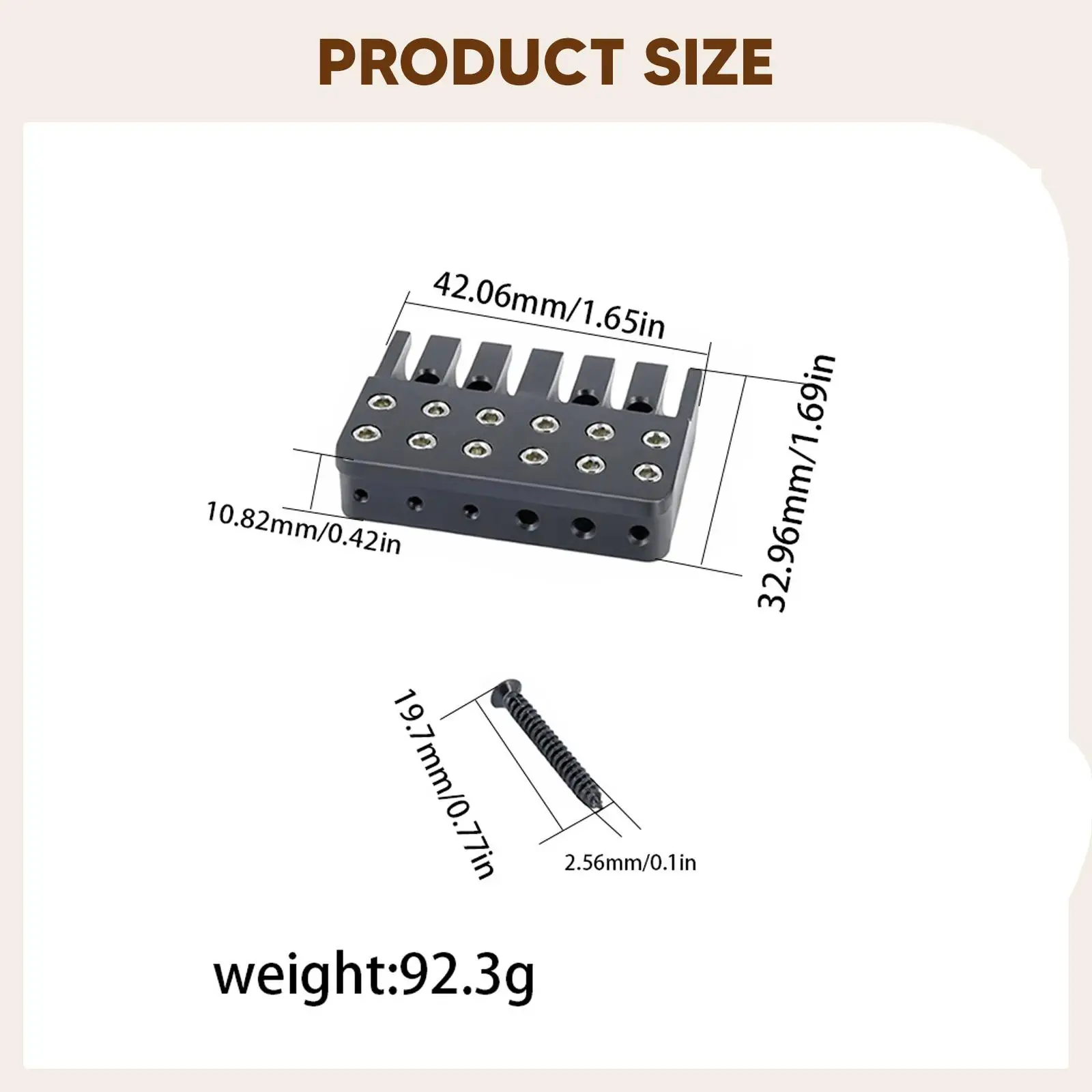 

Durable Aluminum Alloy Headless Guitar String Locking Nut Bridge Part for Electric Guitar Maintenance