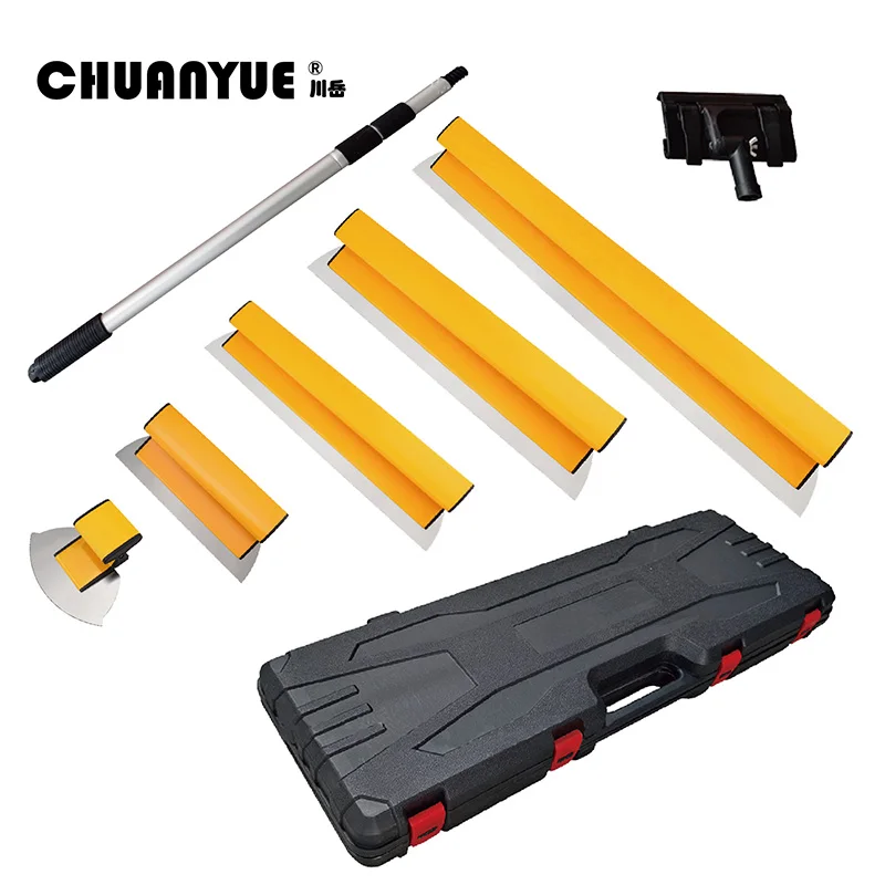 

19/25/40/60/80cm Drywall Skimming Blade 5pcs Set Putty Knife Surface Spatula Tool 80-125cm Extension Handle for Smoothing Wall