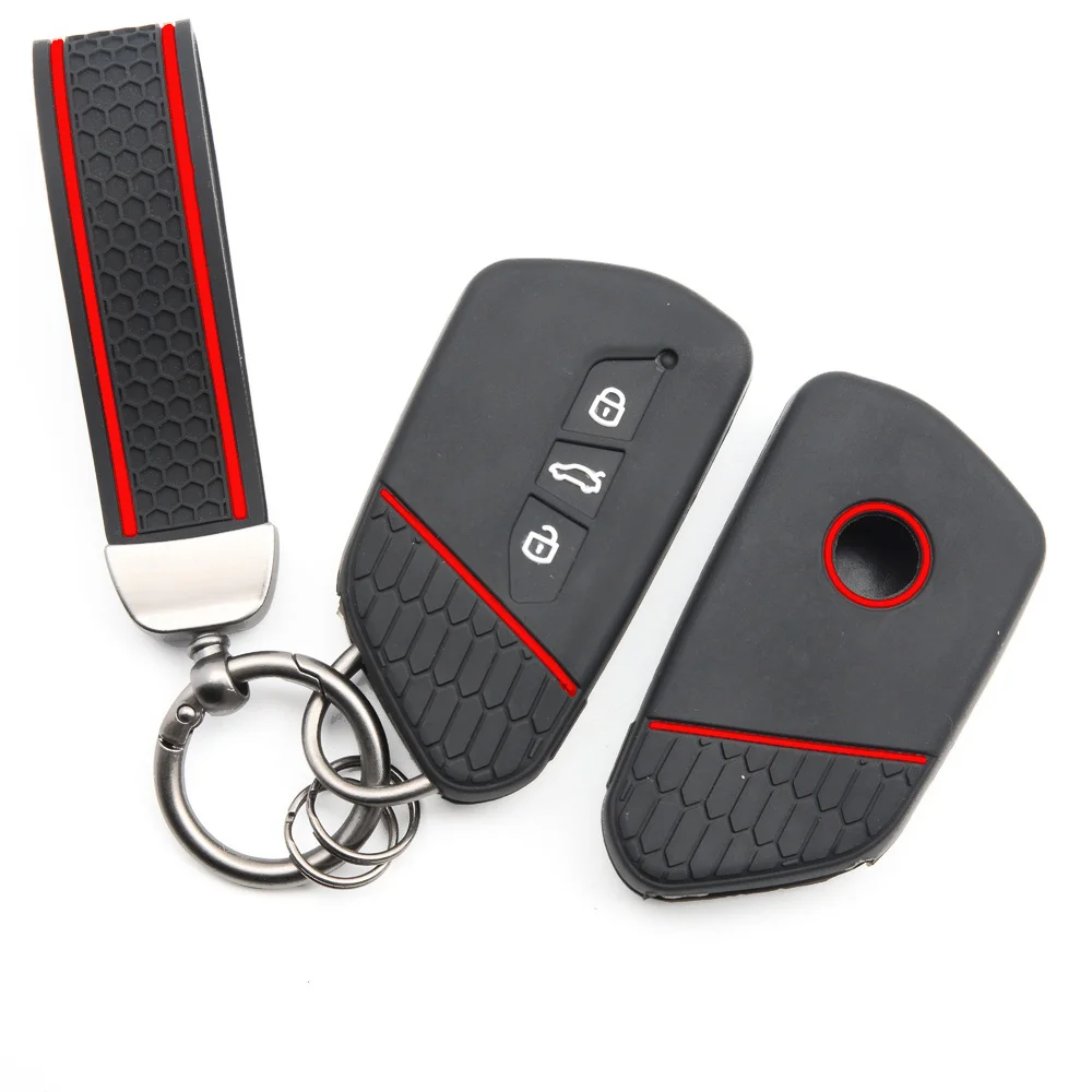 Protective Key Cover Keychain For Volkswagen VW For Skoda Octavia A8 MK4 MK8 For Seat Leon MK4 2020 2021 Formentor Tarraco