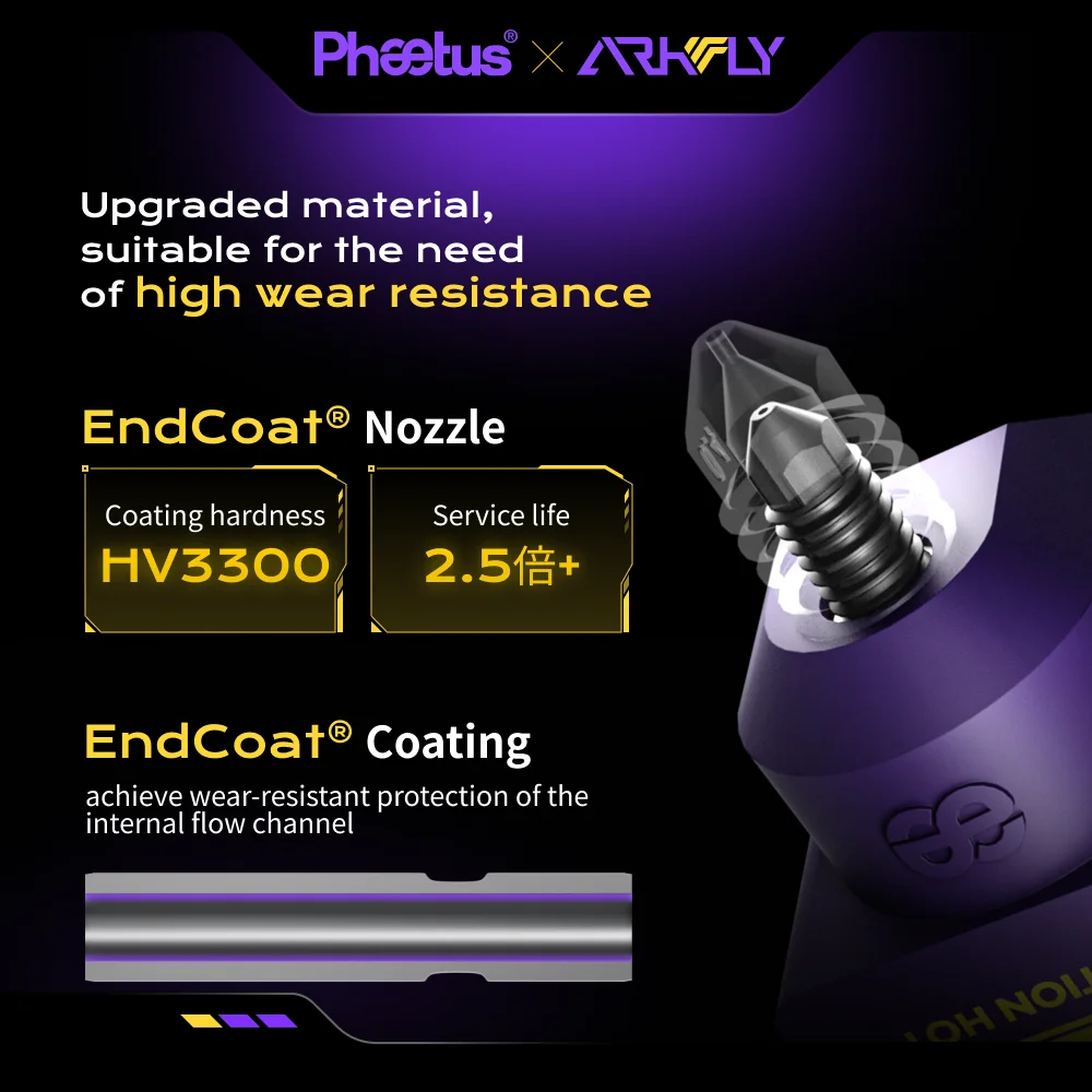 Arkfly Phaetus Conch M4 Hotend do Bambu Lab A1/A1mini A2L z odłączanymi dyszami EndCoat 0.2/0.4/0.6/0.8mm, części do drukarek 3D — zdjęcie produktu 2