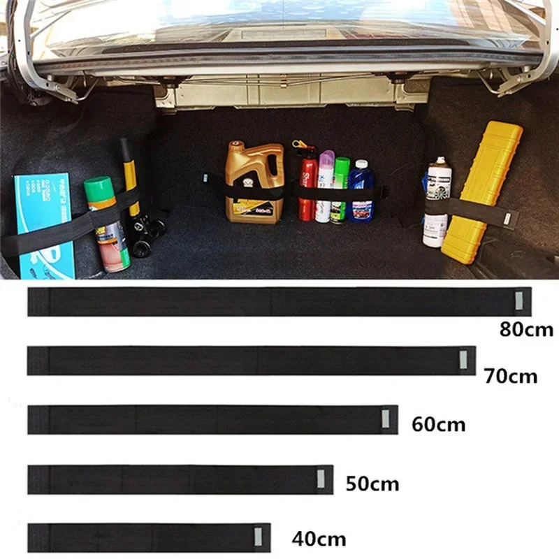 Car Trunk Fire extinguisher Fixing Belt Stuffs Storage Organizer 40-80cm Size Elastic Sticker Auto Interior Accessories