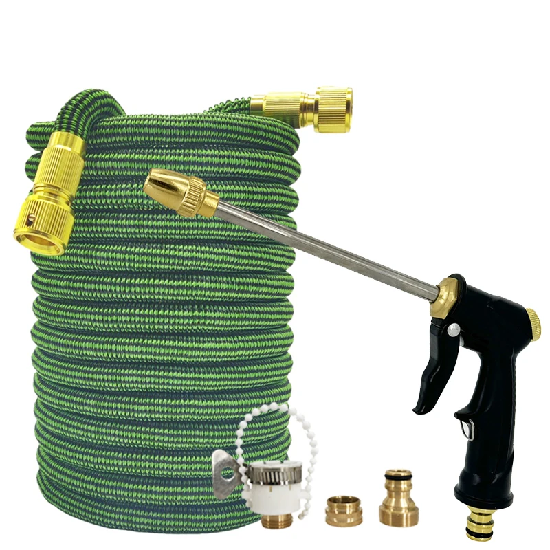 

Садовый расширяемый ирригационный шланг, водяной пистолет высокого давления с длинной насадкой, многофункциональный, для полива садов и ферм.