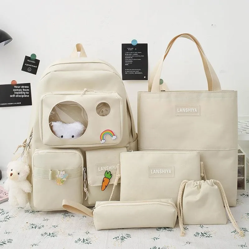 Large Capacity Backpack for Junior And Senior High School Girls Double Shoulder Bag Elementary School Students New 2026 Model
