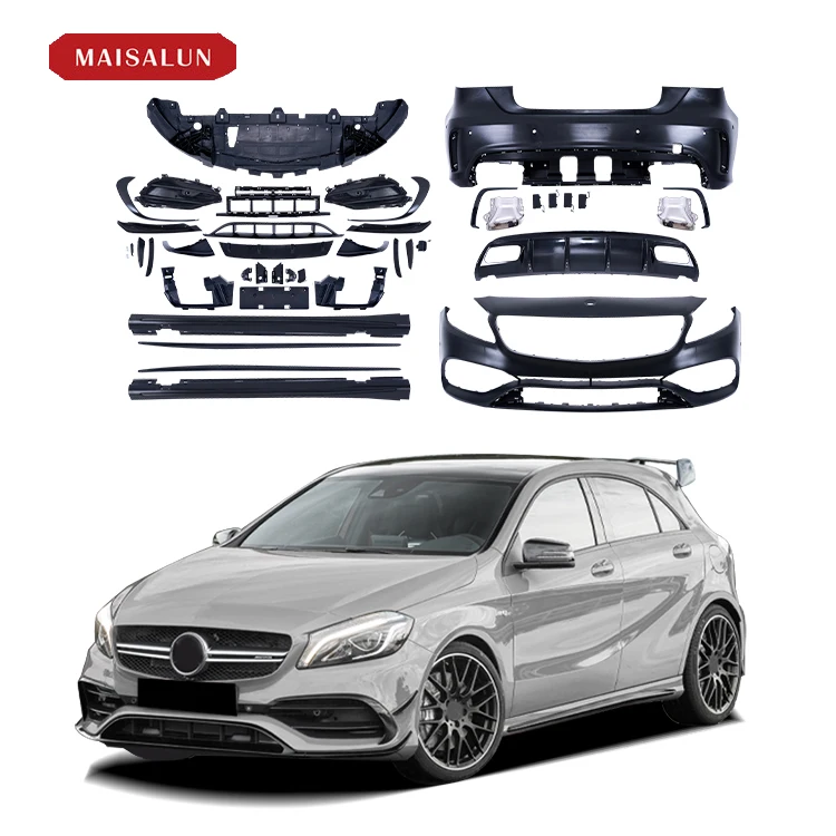 

W176 A45 Style Car Bumpers Body Kit for Mercedes Benz A-Class W176 Car Accessories Body Parts