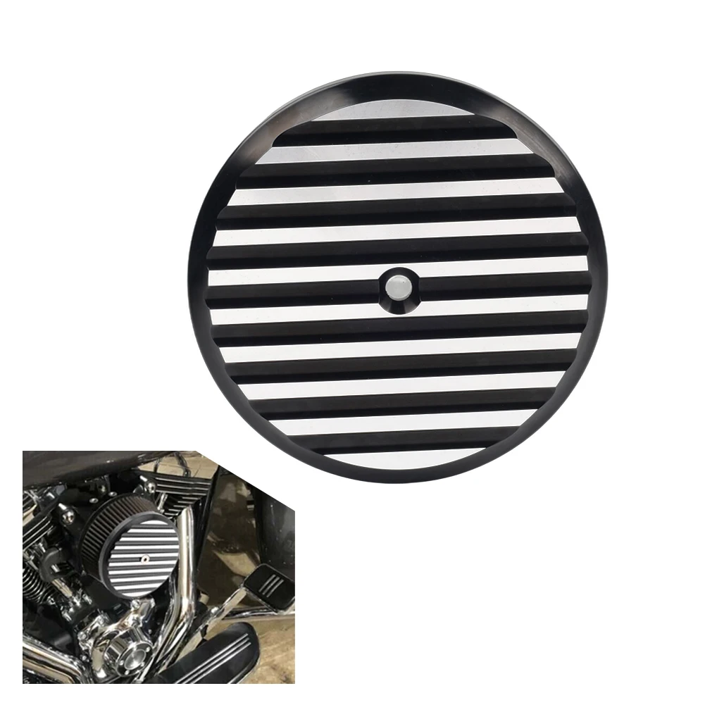 Stage 1 Air Cleaner Cover Filter Outer Sucker For Harley Touring Electra Glide Softail Dyna Aluminum Black & White