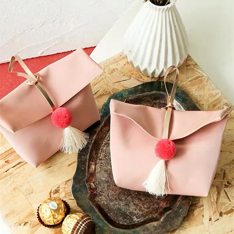 Upscale Portable Leather candy Bag Eid Mubarak Home Decoration Baby Shower wedding gifts for guests Chocolate Packaging Boxes 