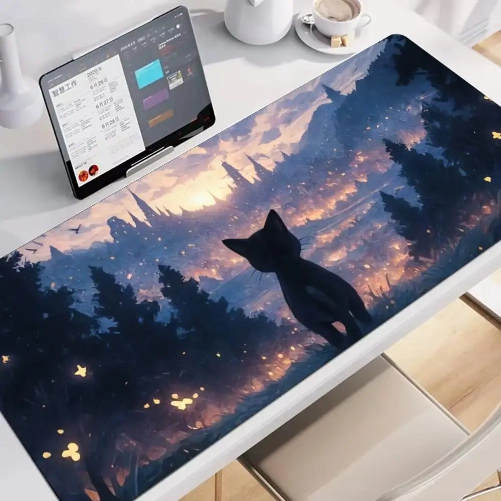 

Dream Sky Cat Mouse Настольный аксессуар Эстетический коврик Удлиненные подушечки Большой игровой нескользящий коврик для ноутбука и планшета Мини-ПК Playmat