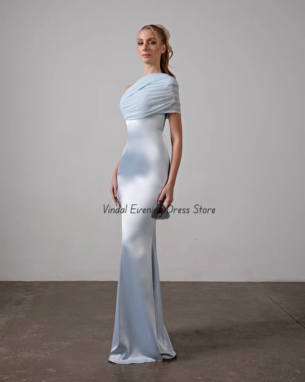 Vindal Vloerlengte Sweep Trein Zeemeermin Eenvoudige Galajurken Mouwloos Uit De Schouder Sexy Bruiloft Galajurken Vestidos