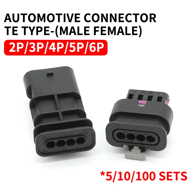 5/10/100 Sets 2P/3P/4P/5P/6P1-1718645-1 1-1670916-1TE type wiring harness connector reversing radar plug waterproof connector