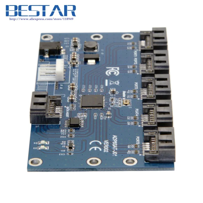 SATA 1 إلى 5 Hub PM راوتر ميناء مضاعف الناهض بطاقة الفاصل تخزين محول شرائح JMB321