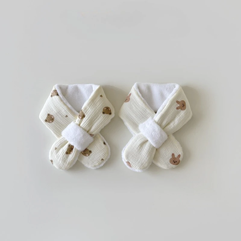 

Цельный теплый шарф для малышей, корейская мода, INS, повседневный шарф с рисунком животных, модная осенне-зимняя одежда для малышей, аксессуары