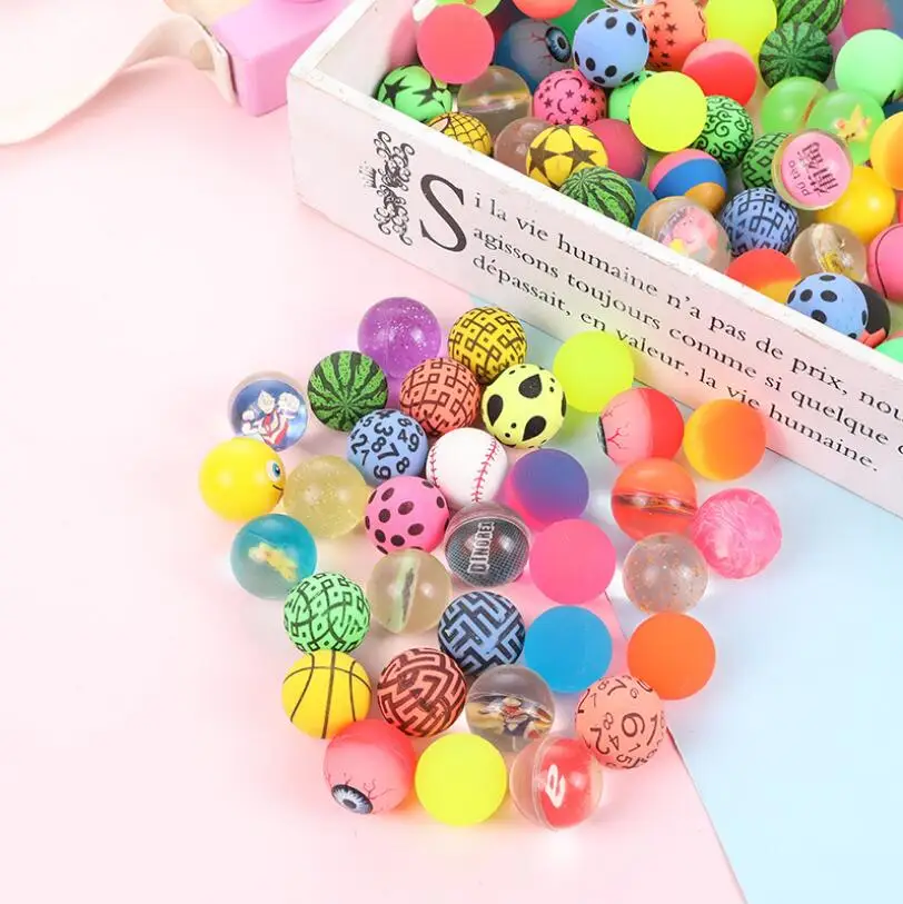 3-30pcs 30MM Multicolor Funny Balls Mixed Bouncy Ball Solid Floating Bouncing Child Elastic Rubber Ball of Pinball Bouncy Toys