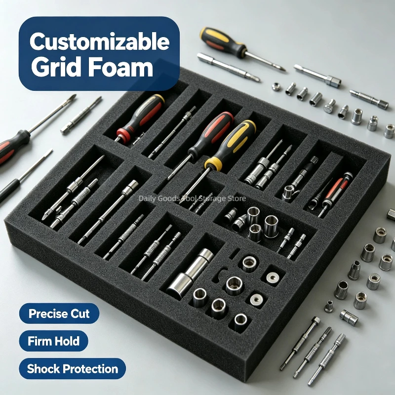 Toolbox Grid Foam Pick Pluck Foam Insert High Density Pre Cut Foam For Hard Case Pick Apart Square Grid Sponge Customizable Size