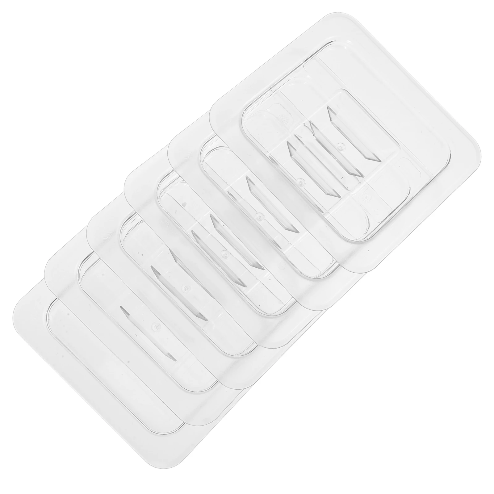 

6pcs Plastic Dining Plate Cover Clear Food Pan Lid 1/6 Size Restaurant Supplies Reusable Lids for Pans Easy to Hold Stable
