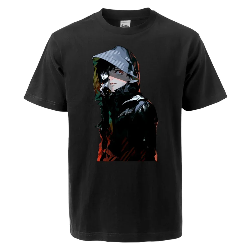 Evil Tokyo Ghoul Kaneki Ken 2024 New Summer Unisex Cotton T-Shirt Simple Printing Tees Mens Short Sleeve Cotton T-Shirt