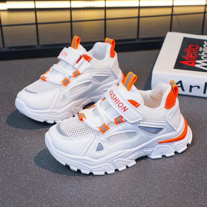 New Spring Autumn Breathable Mesh Dad Shoes Boys Girls Children Soft-soled Non-slip School Sports Shoes Kids Casual Running Shoe