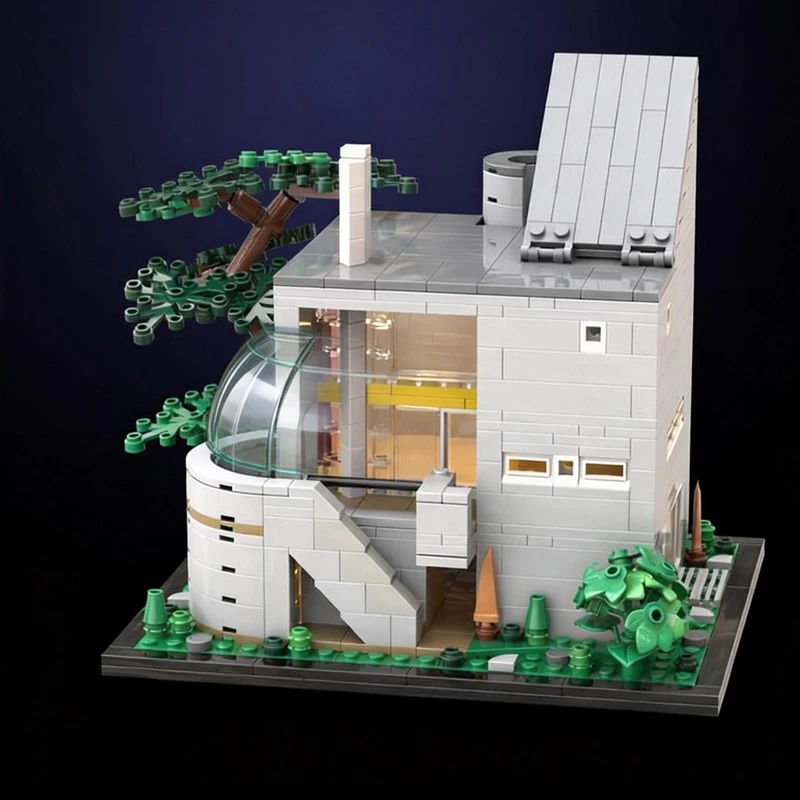 Set di Costruzioni da 752 Pezzi, Casa Gwathmey MOC, Blocchi Modulari Personalizzabili, Tecnologia Popolare, Mattoncini Semplici, Giocattolo Fai-da-Te, Regalo