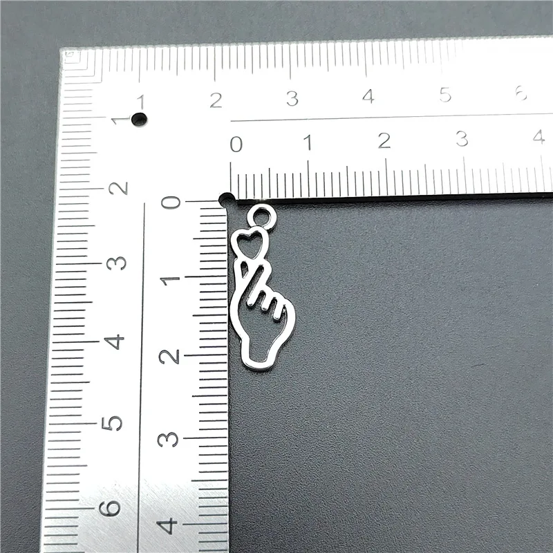Finger Heart Diy Jewelry Charms Beads Borahae I Purple You Necklace Decorative Pendant Gesture Hanging Ornament Love Kpop Hallyu image 3